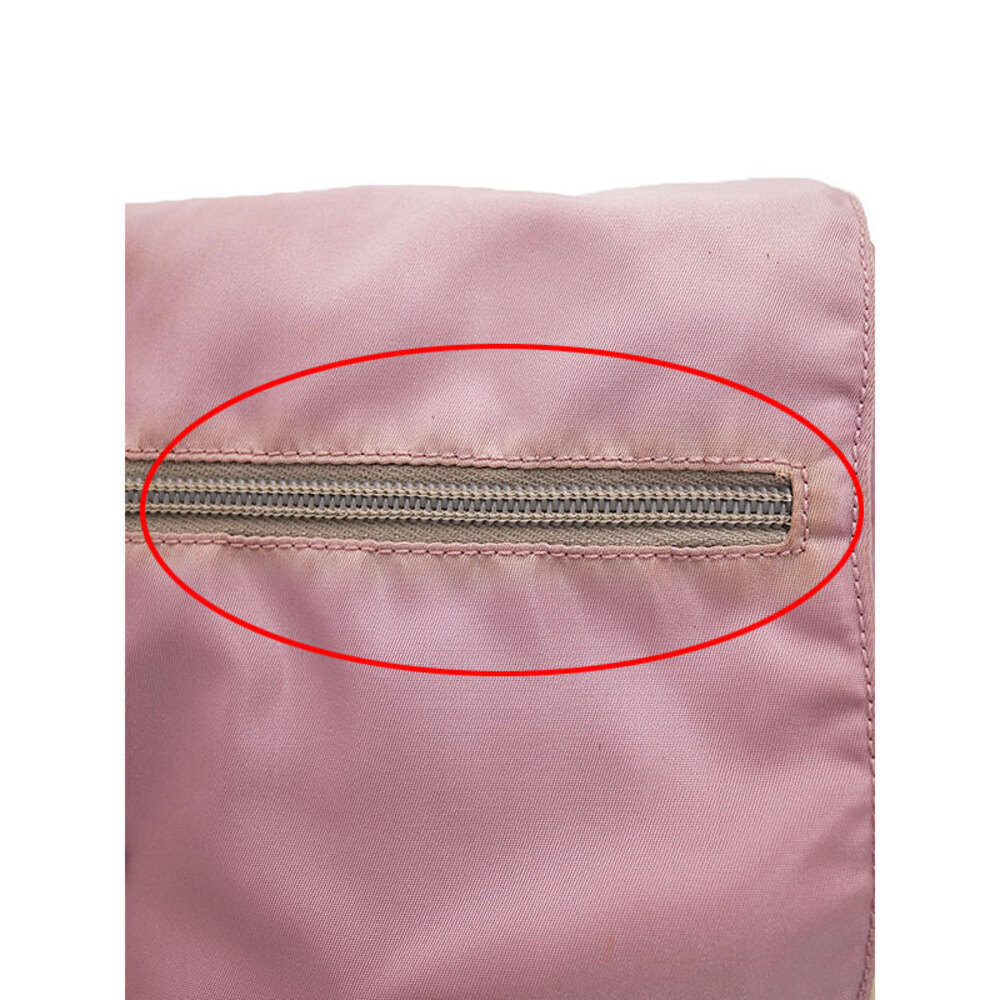 Prada nylon messenger bag brown leather Pink - Picture 6 of 9